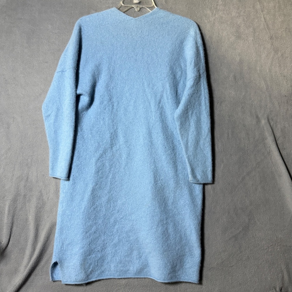 Van Winkle & Co 100% Cashmere Longline Open Cardigan Duster Blue XL - Picture 4 of 7